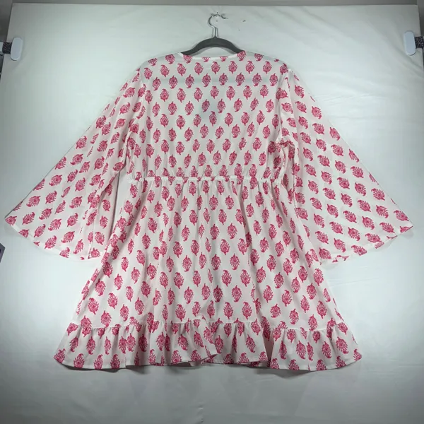Roller Rabbit Target Pink White Block Print Swim Cover Up Dress Large New Tags - Image 12