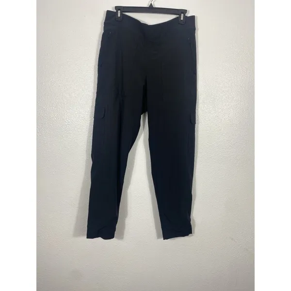 Athleta Pants Womens 12 Black Cargo Stretch Joggers Athletic Outdoor Zip Pocket - Image 2