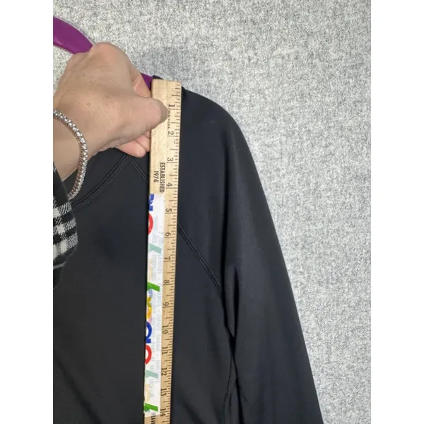 Yogalicious Large Womens Top Black Long Sleeve Stretch Comfort Solid Lightweight - Image 3