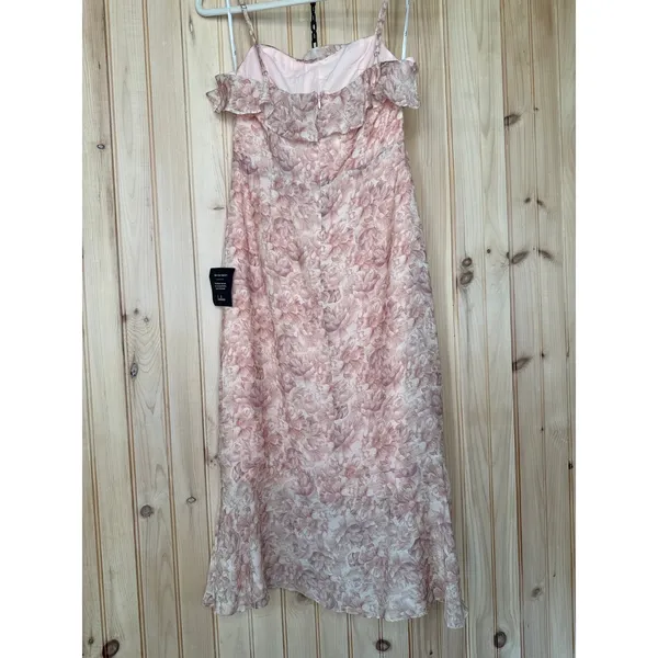 NWT Lulus Cherished Sweetheart Dusty Pink Floral Bustier Midi Dress Resort Sz M - Image 9