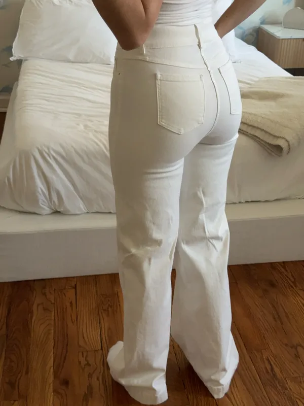 Spanx Jeans White Pull-On Flare High-Rise - Image 3