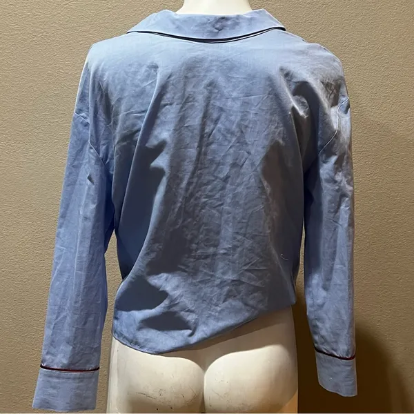 Zara light blue button up blouse - Image 7