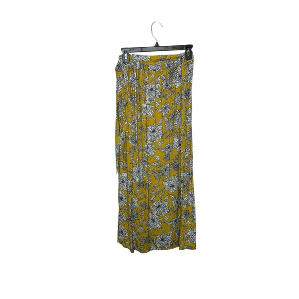 Japna Yellow White Floral Flowers Wrap & Tie Midi Skirt Size Medium Womens - Image 3