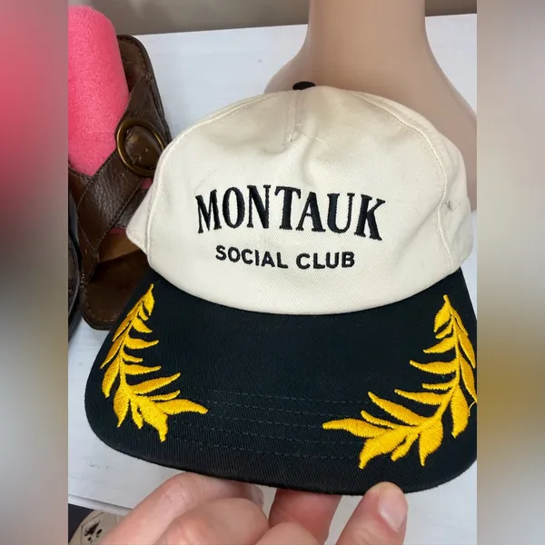 Anthropologie American Needle MONTAUK Embroidered Cotton Adjustable Logo Hat - Image 4