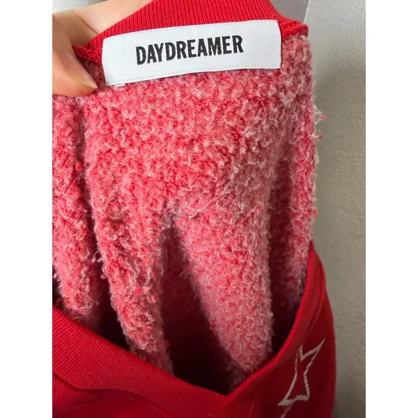 Daydreamer LA 5 Star Raglan Racing V-Neck Sweatshirt Red Size Small NWOT $124 - Image 8