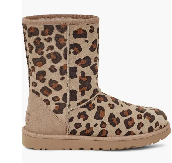 UGG Genuine Sheepskin Lined Leopard Print Boots, Size EU36 US5 New in Box - Image 2