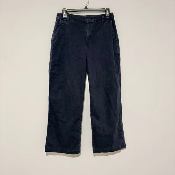 GAP Mid Rise Loose Wide Leg Khakis 100% Cotton PantsNavy Blue size 6‎ - Image 2