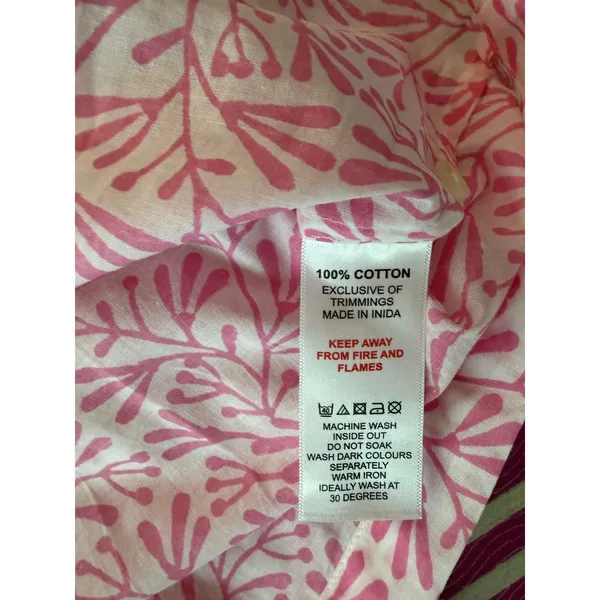 Lime Tree Design England Pink Cotton Pajama Set Small Travel Bag Pockets - Image 7