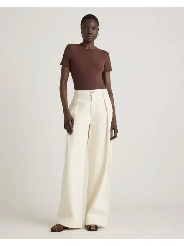 Quince Second Skin T-Shirt Bodysuit Cocoa Brown Size S - Image 2