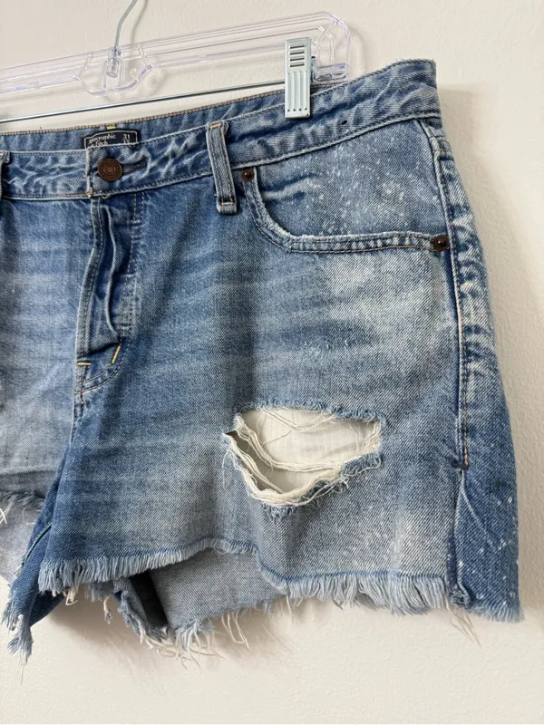 {12} Abercrombie & Fitch Distressed Denim Shorts - Image 2
