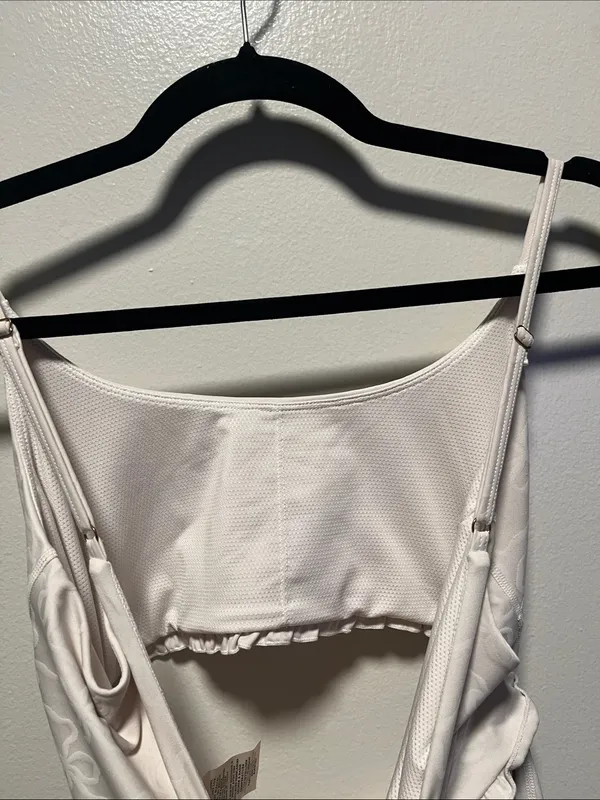 LOVESHACKFANCY Ergo Bow Jacquard Active Cutout Tennis Dress White, Size M - Image 10