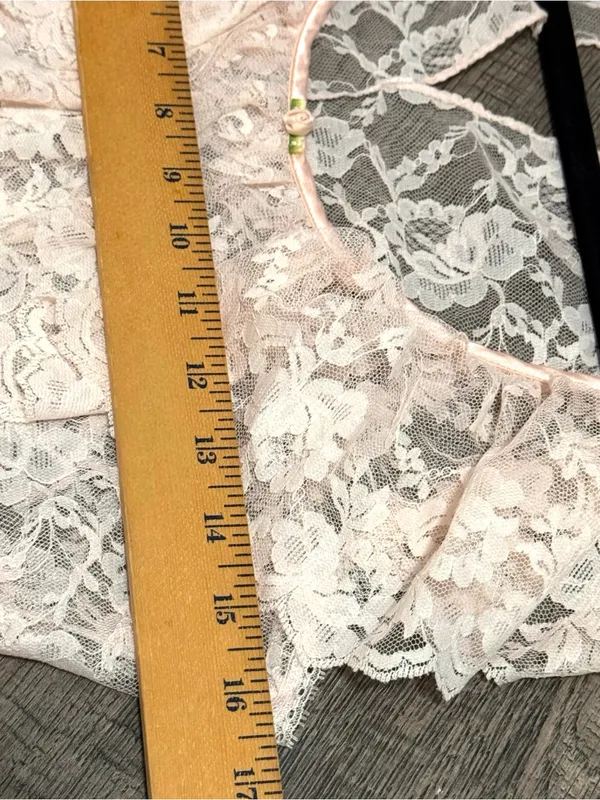 Vintage 80s Victoria’s Secret Union Made USA Lace Nightgown Size Small Pink Rare - Image 8