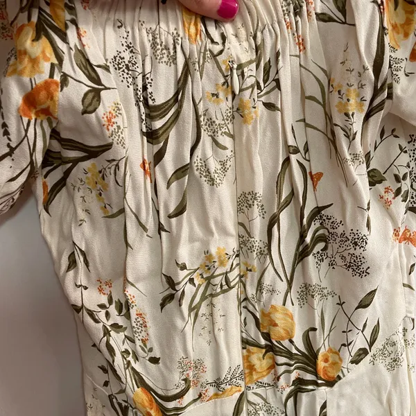 Reformation Pearl Midi Dress Aurora Floral Cream - Image 9