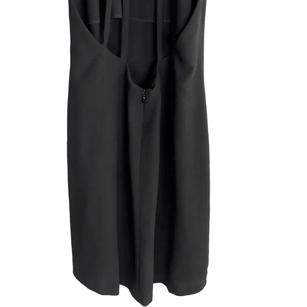 Zara Lightweight Sleeveless Shift Mini Dress Halter Snap Neck Strap Back M Black - Image 8