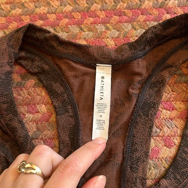 Athleta Brown & Black Athletic Racerback Tank - Image 3