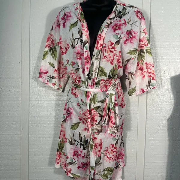 Show Me Your Mumu Floral Short Sleeve Brie Robe Size Small EUC - Image 3