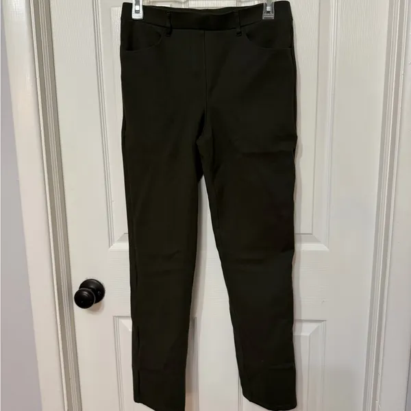 QUINCE Ultra-Stretch Ponte Straight Leg‎ Pants Olive size Medium Petite - Image 3
