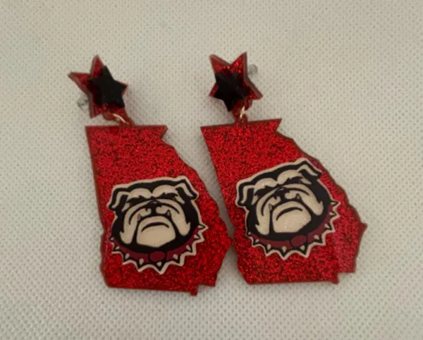 University of Georgia | Georgia Bulldogs dangle pierced earrings - Image 2