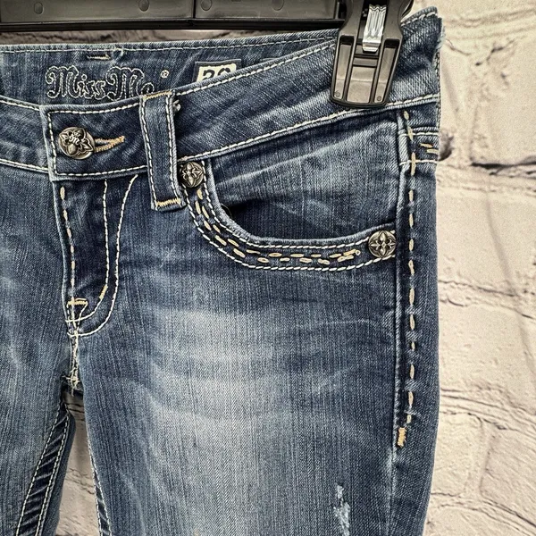 Miss Me Boot Jeans Women’s Size 28 JW5078B5 Embellished Rhinestones Low Rise - Image 3
