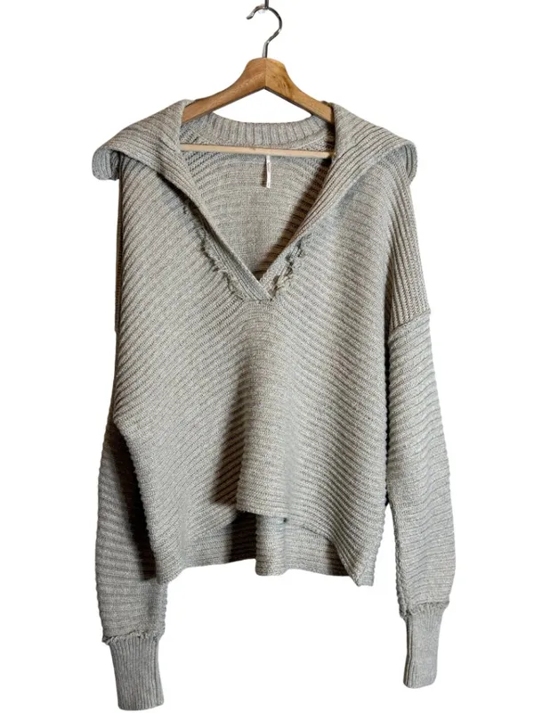 Free People Marlie Pullover Sweater Women's Small Pebble Collared Bohemian NWOT - Image 6