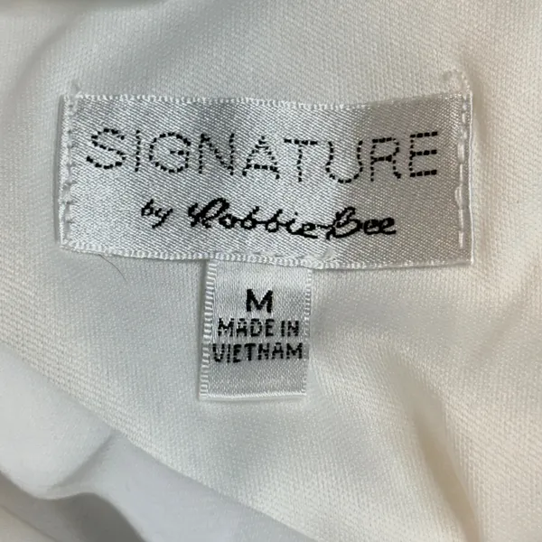 Robbie Bee Signature White Floral Lace Shift Dress Size Medium Bow Back‎ - Image 7