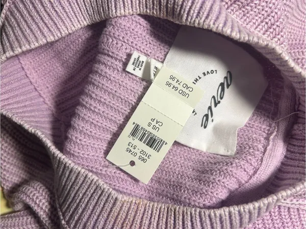 Aerie Lavender Chunky Knit Sweater Women's Size Small Purple Pullover NWT - Image 3