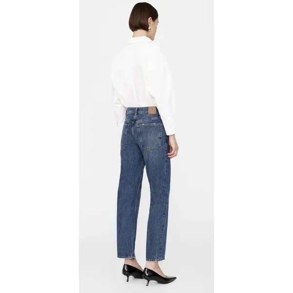 ANINE BING Benson High Rise Straight Leg Jeans Marine Blue Size 27 M $290 - Image 2