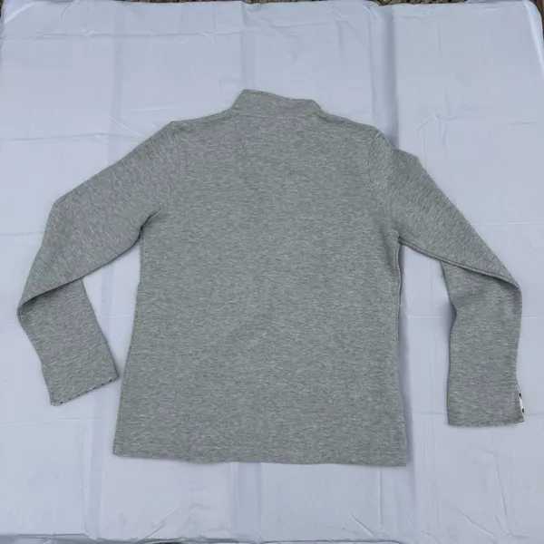 Orvis Gray Zip Up Sweater with Patterned Collar - Image 5