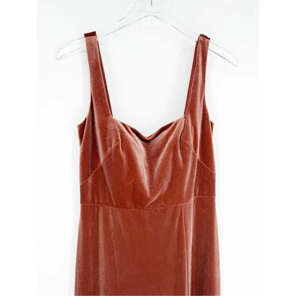 NWT Jenny Yoo Collection Mara Velvet‎ Maxi Gown Women's 6 Orange Formal - Image 4