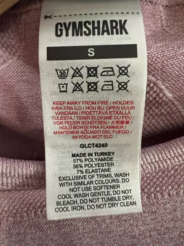 Gymshark Flex Sports Long Sleeve Crop Top Calm Pink Size Small - Image 3