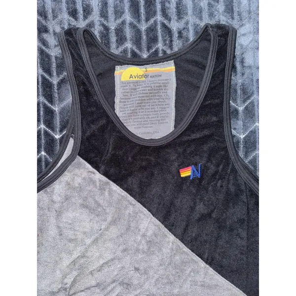 Aviator Nation Women's Glider Racer Tank Black Gray Size Small - Image 2
