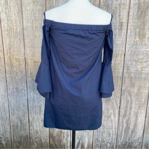 Amanda Uprichard Arabelle Dress with Off-the-Shoulder Bell-Sleeve Navy blue - Image 7