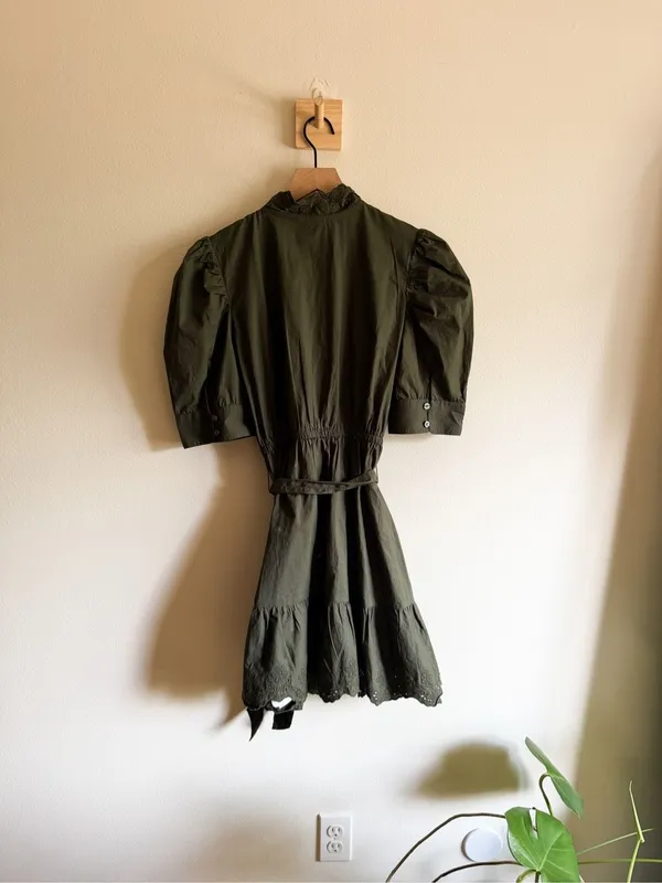 GAP Puff Sleeve Eyelet Mini Dress Size S - Image 5