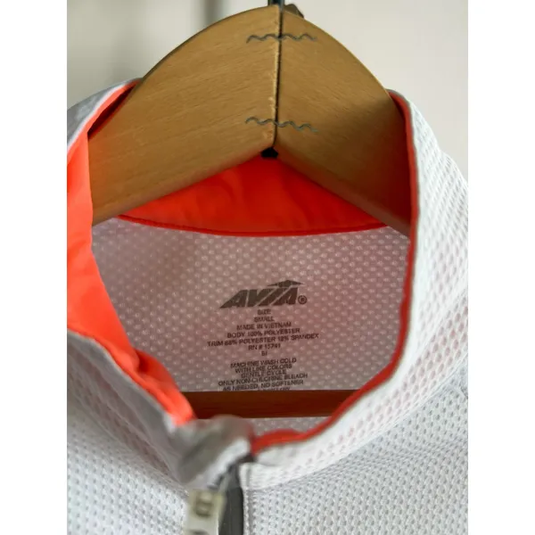 Avia Womens Quarter Zip Athletic‎ Pullover White Neon Orange Mesh Running Top S - Image 3
