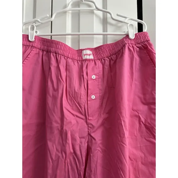 Poppi Pajama Pants Lounge‎ Merch Pink XL NWT Elastic Waist Button Fly - Image 3