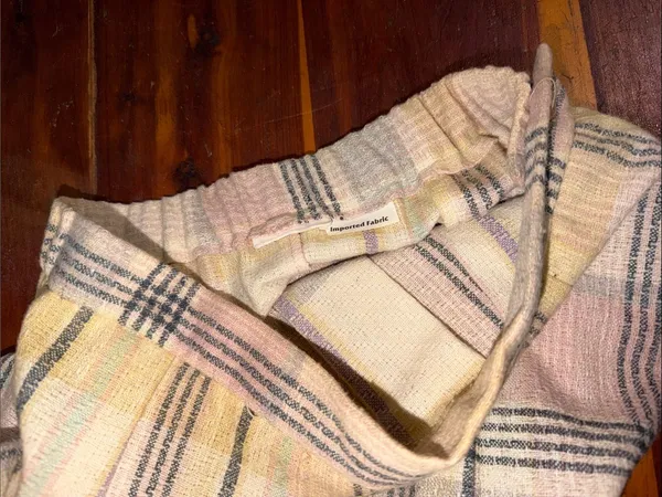 vintage midi skirt plaid 100% wool modest 70s skirt pastels neutrals - Image 4