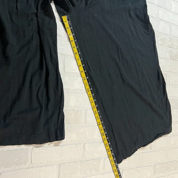 Natural Life Wide Leg Jumpsuit Overalls Womens Large Black Gauze Cotton Pocket L - Image 13