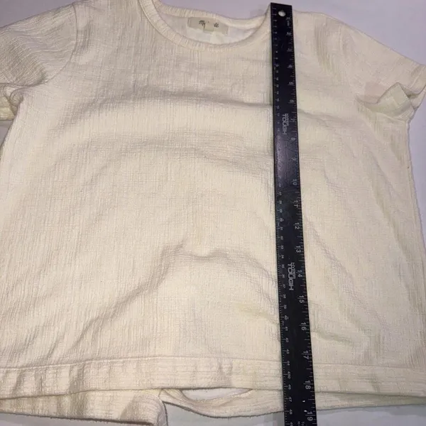 Madewell XS Cotton Blend Lightweight‎ Preppy Slash Tie Back Top - Image 7
