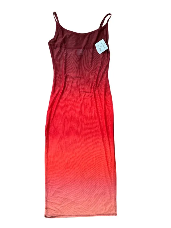 NWT Shade & Shore Red Ombré Cover Up Maxi dress Mesh Size XS - Image 3