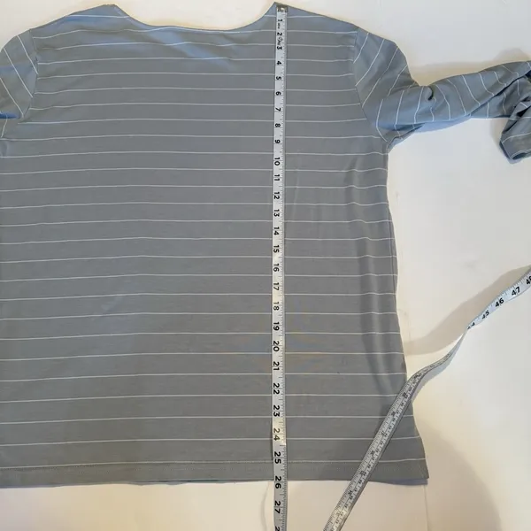 FREE FLY Bamboo Top Women Sz XL Pullover‎ Shirt Blue Gray Striped Casual Stretch - Image 8