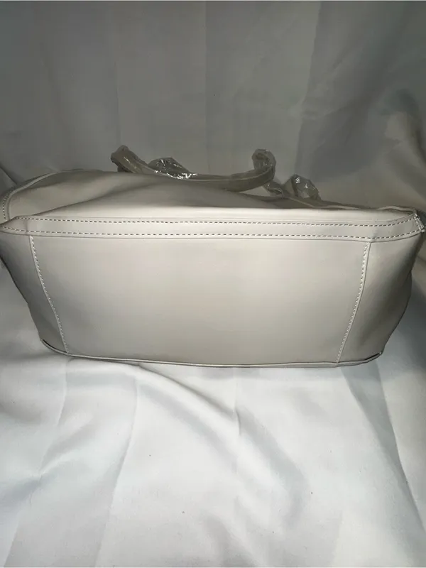 Cavalli Class Cream Shoulder Tote with Metallic Logo - Image 4