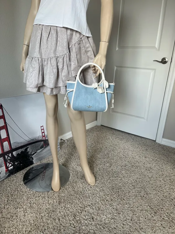 Kate Spade Stash Denim Floral Small Carryall Bag - Image 7