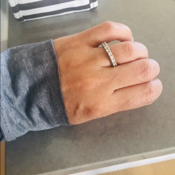 Sterling silver simulated diamond band🔹🔹🔹ring - Image 6