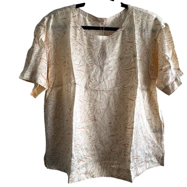 Eberjey Inez Silk Pajama Set XS NWT Ivory Blush Print Boxer Shorts Sleep Set - Image 5