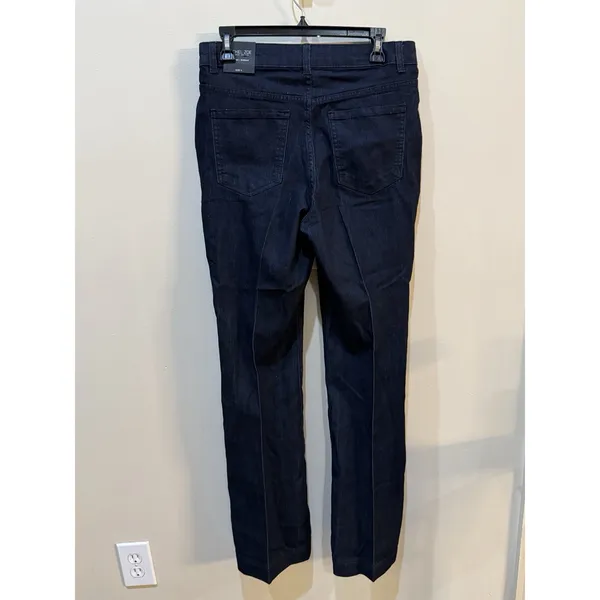 Rachel Zoe Womens High Rise Sailor Jeans Dark Wash Gold Button Boot Cut Size 4 - Image 3