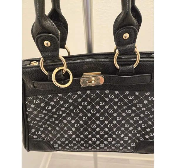The Danbury Mint GS Monogram Black Handbag NEW Purse Top Handles and Strap - Image 2