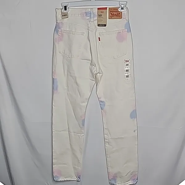 NWT Levi's 501 original high rise straight leg button fly tie dye jeans sz 27 - Image 4