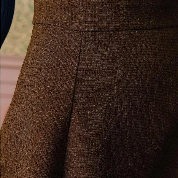 RIHOAS The Solid High Waisted Tweed Skirt ONLY S 13 - Image 3