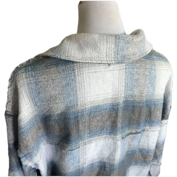 Womens Altar’d Altard State Plaid Ditressed Flannel Shirt Jacket Shacket - Sz L - Image 4