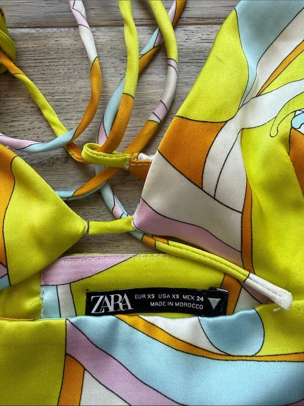 Zara Satin Cut Out Festival Crop Top - Image 4